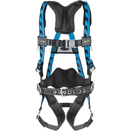 Miller Premium Breathable Full-Body Harness w/Steel Hardware, 5 Points of Adjustment, Back/Side D-Rings, Quic AC-QC-BDP2/3XLBL