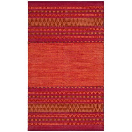 Safavieh Montauk Hand Woven Small Rectangle Area RugOrange & Red 3 x 5 ft. MTK215A-3