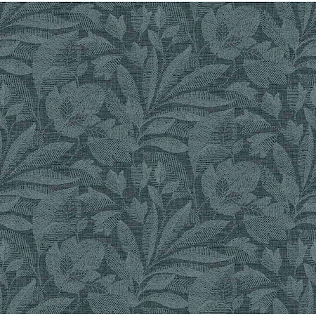 A-Street Prints Lei Navy Leaf Wallpaper 2972-86153