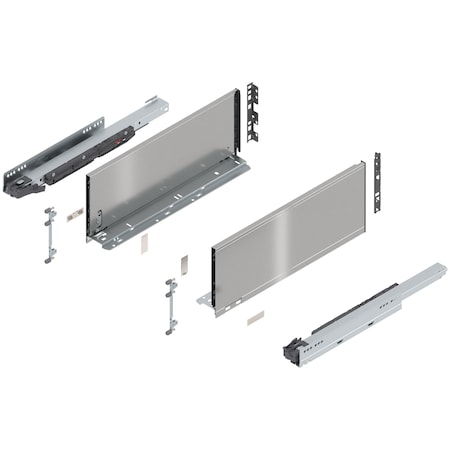 Blum 18in. C Height Legrabox Stainless Drawer Set, 125 Lbs Weight Rating 770C45S0I