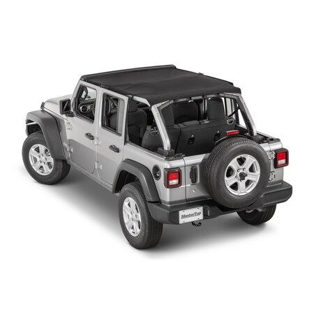 Mastertop Mounts To Windshield/ Sport Bar, Black, Extended Top, MasterTwill Fabric, With Wind Stopper/ 14850624