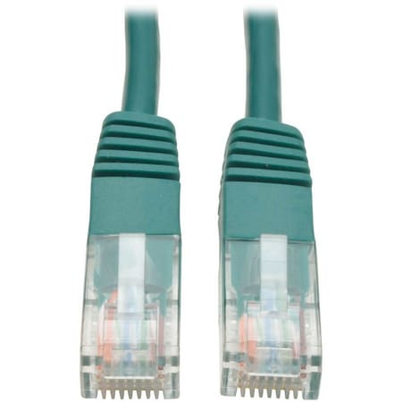 Eaton Tripp Lite Series Cat5e 350 MHz Molded UTP Ethernet Cable RJ45 M/M, PoE - Green, 1 ft. 0.31 m N002-001-GN
