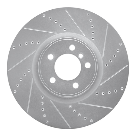 Dynamic Friction Co DFC Brake Rotor - Drilled and Slotted - Silver 631-11019R