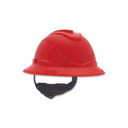 V-Gard C1 Hard Hat, Fas-Trac III 4 Point Ratchet, Vented, Red 454-10215829