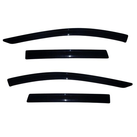 Ventshade Rainguards, Aerodynamic Design, Tape-On, Smoke, Acrylic, Set Of 4 94383