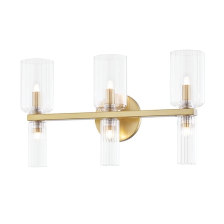 Mitzi Tabitha 6 Light Bath And Vanity 8 In. Aged Brass H384303-AGB