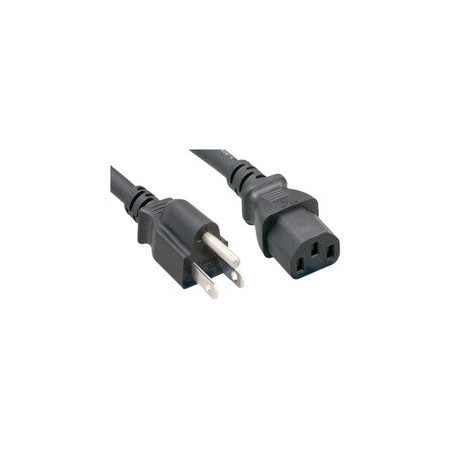 Cable Wholesale Computer / Monitor Power Cord, NEMA 5-15P to C13, 14AWG, 15 Amp, Black, 6 foot 10W2-01206