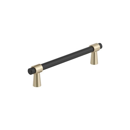 Amerock Mergence 5-1/16 inch 128mm Center-to-Center Matte Black/Golden Champagne Cabinet Pull BP36859FBBBZ
