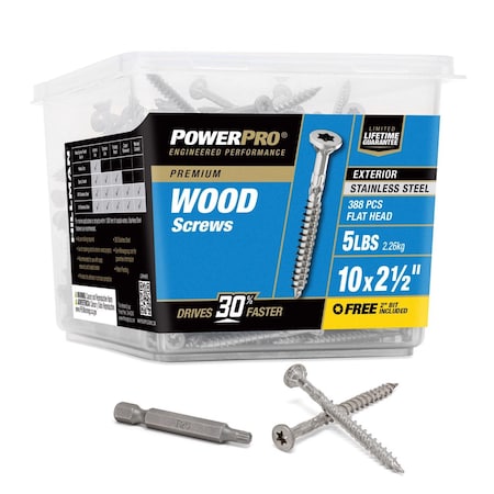 Hillman Power Pro No. 10 Ga. X 2 1/2 in. L Stainless Steel Star Flat Head Premium Deck Screws 5 lb 3 48627V4
