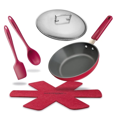 Pan De Molde 9.5 in. Stovetop Oven Fry Pan & Skillet with Heat-In Steam-Out Lid, Beet PA3597158
