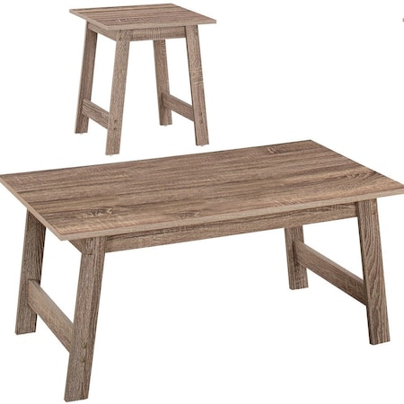 Homeroots Set of Three 36" Taupe Coffee Table, 3PK 366084