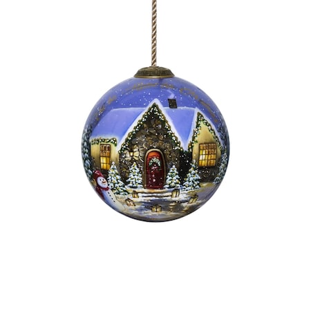 Homeroots Home for Christmas Hand Painted Mouth Blown Glass Ornament 477513