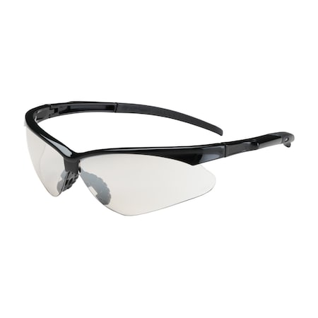 Bouton Optical Semi-Rimless Safety Glasses with Black Frame, Clear Lens and Anti-Scratch / Anti-Fog Coating 250-28-0020