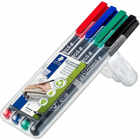 Staedtler Marker, Perm, Lumocolor, Fine, PK4 318WP4