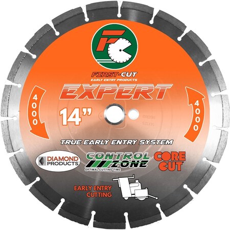 Diamond 12" X .250 X 1" EXPERT4000 First-Cut Early Entry Blade With Triangle Knockout and Skid Plate 64453