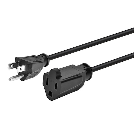 Monoprice SJT Extension Cord, 16 AWG, Indoor, 16/3, 1 Outlets, 5-15R, Black, 5-15P, 25 ft 5302