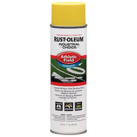Rust-Oleum Athletic Field Striping Paint, 17 Oz, Yellow, Water -Based 206045
