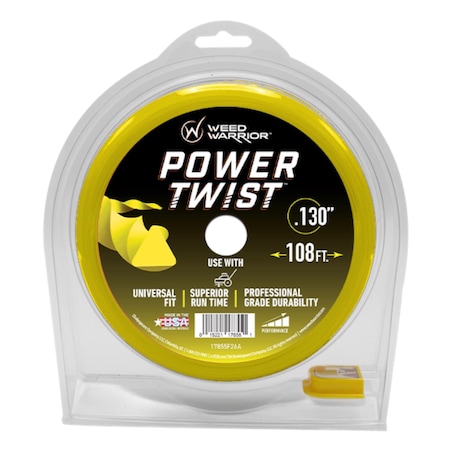 Weed Warrior Professional Grade.130 in. D X 108 ft. L Trimmer Line 17855