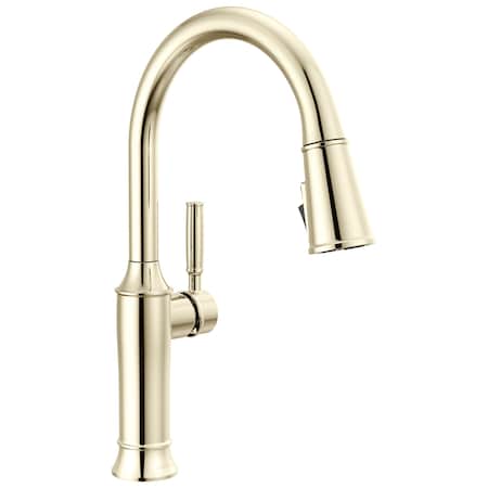 Delta Renaldi Single Handle Pull-Down Kitchen Faucet Lumicoat Polished Nickel 9184-PN-PR-DST