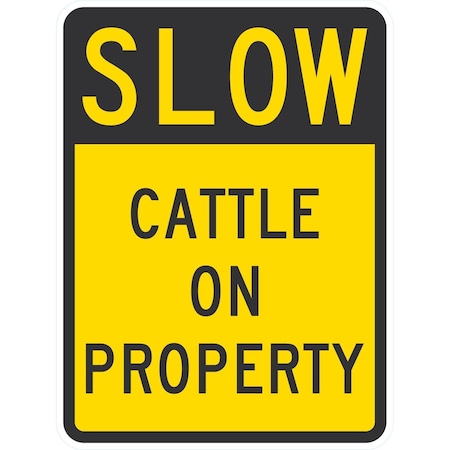 Lyle Slow Cattle On Property, 18x24, Engineer Grade, Yellow G-10256-EG_18x24