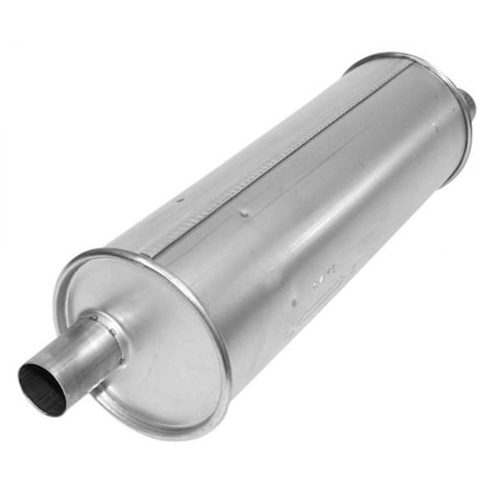 Ap Exhaust Products Steel Round Direct-Fit Exhaust Muffler with Inlet APE709994