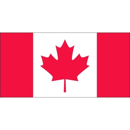 Accuform Hard Hat Sticker, 3 in Length, 112 in Width, Canada Flag Legend, Adhesive Vinyl LHTL393