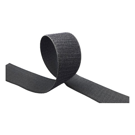 Zoro Select Hook-and-Loop Fastener, Black, Roll FRSBL200-50