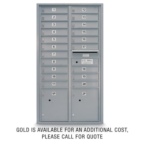 Postal Products Unlimited 20 Door Standard 4C Mailbox with 2 Parcel Lockers - Sandstone N1029415SND