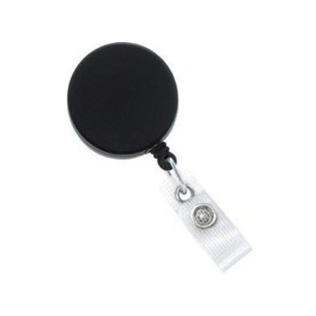Brady BADGE REEL, BLACK /CHROME, 1-1/2in 38MM, HEAVY-DUTY BADGE REEL, CORD AND REINFORCED VINYL 2120-3300