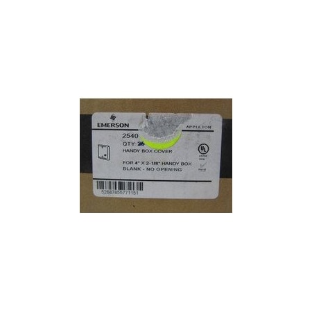 Emerson Outlet Cover 25BOX, 25PK 2540