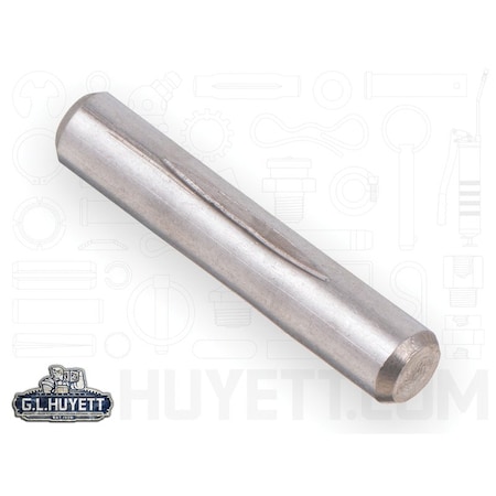 Huyett Type E Grooved Pin, 300 Stainless Steel, 0.156 in Dia x 0.154 in Small End Dia x 1.250 in Length GPS-0156-1250-E