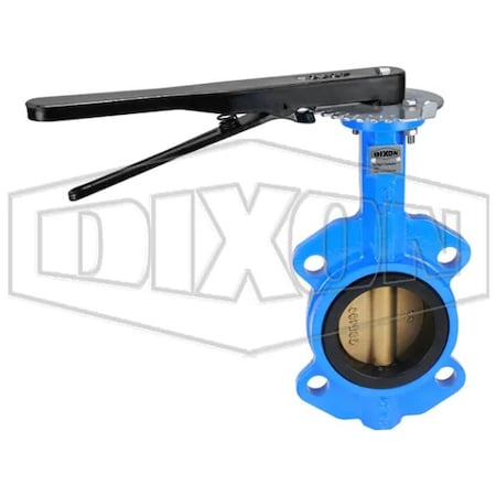 Dixon Wafer Style Butterfly Valve, 3 in Nominal, 150 lb, Ductile Iron Body, PTFE Bushing Softgoods BBFVW300