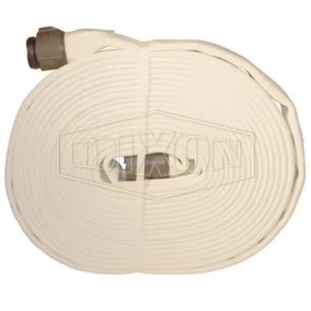 Dixon Double Jacket Fire Hose, 2-1/2 in, NST NH, 100 ft L, 360 psi Working, Polyester, Domestic D825100RAF