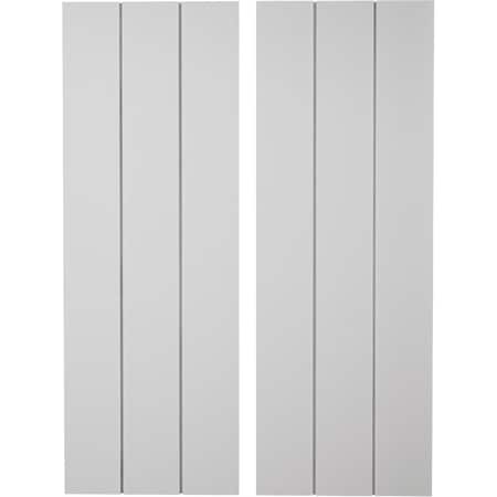 Ekena Millwork Rustic Three Board Joined Board-n-Batten Smooth Faux Wood Shutters w/No Batten, 16 1/2W x 58H, PR SHUBJN16X58SMPR