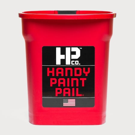 Handy Paint Pail 1 Qt. Red Painter's Bucket w/Adjustable Strap And Magnetic Brush Holder 2500