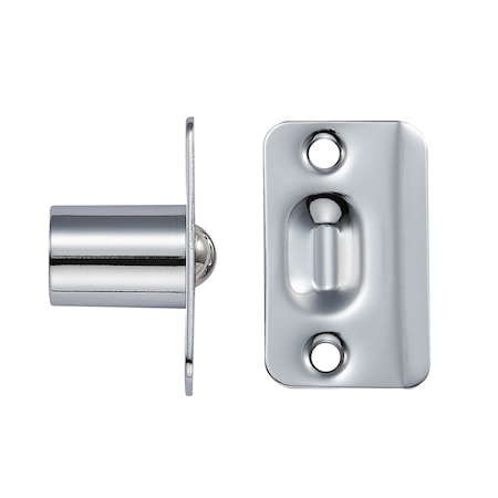 Geo Adjustable Ball Catch with Radius Corner Faceplate and Strike Polished Chrome Finish GBH-BC-RC-PC