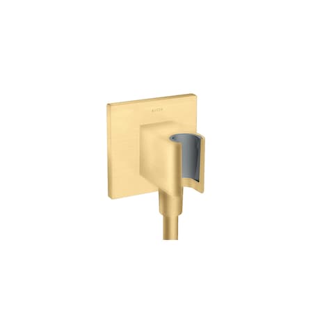 Axor ShowerSolutions Wall Outlet with Handshower Holder, Square in Brushed Gold Optic 36734251