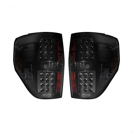 Recon 09-14 F150/RAPTOR STRAIGHT(STYLE)SIDE LED TAILLIGHTS SMOKE LENS DRIVE/ 264168BK