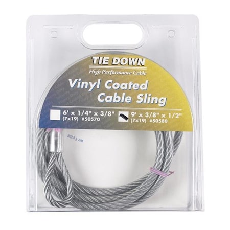 Tie Down Engineering 50580 Cable Sling Vinyl 9 ft. x 0.37 x 0.5 in. 5391867