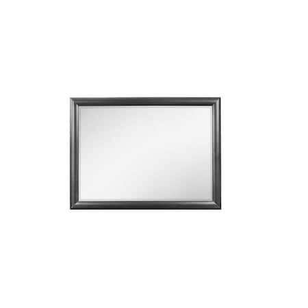 Homeroots 35" Dark Gray Wood Framed Mounted Dresser Mirror 384060
