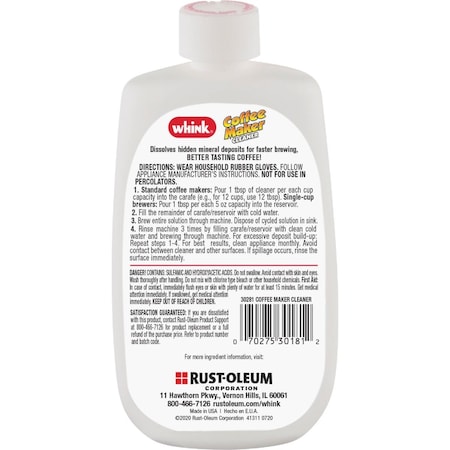 Whink 10 Oz. Automatic Coffee Maker Cleaner 30281