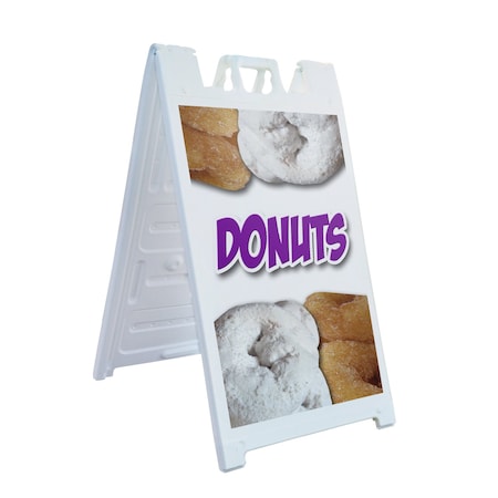 Signmission Donuts1, A-Frame & 2 Sign Inserts, Heavy-Duty Plastic Frame SBHD-C-2436-Donuts1