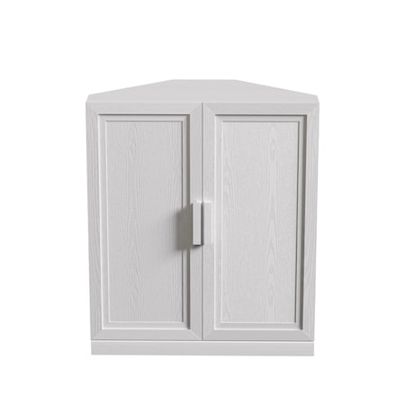 Homeroots 31in White Wood Corner Accent Cabinet 693406