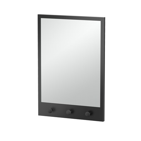 Gatco Glamorous 29" Mirror with 3 Hooks, Matte Black 1836MX