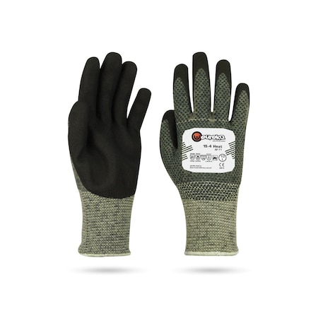 Eureka Safety Arc Flash Gloves, Para Aramide, Polyester, Fiberglass, Elastane, Anti-Static, Green/Black, Size 10 15-4HAF-11-10