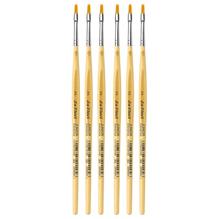Da Vinci JUNIOR Synthetics Student Brush, Synthetic, Tempera, Flat, Series 304, Size 2, 6PK VA-304_2