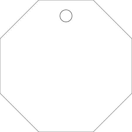 Accuform Tags, 2" Octagon, Engravable Plastic, White, 25/PK TDG237WT