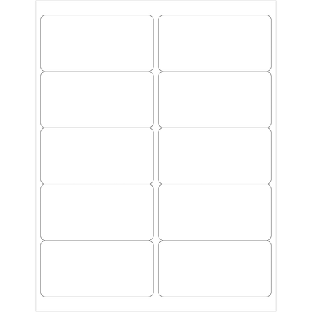 Tape Logic 4 x 2in White Rectangle Laser Labels - 25 Sheet Pack, 250PK LL12425PK