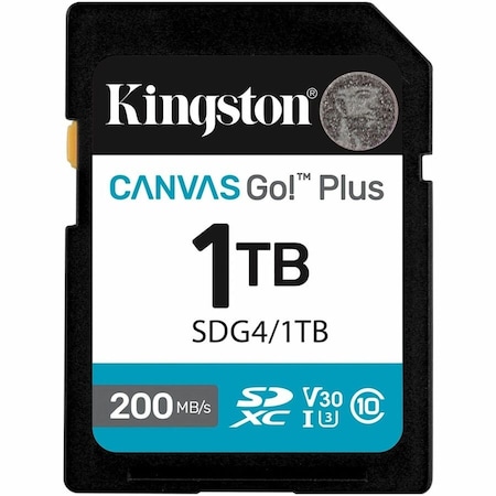 Kingston 1TB SDXC Canvas Go Plus Gen4 200MB/s C10 UHS-I U3 V30 SDG4/1TB
