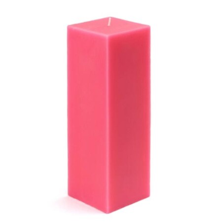 Vaser Designs 3 x 9 in. Square Pillar Candle, Hot Pink VA2593440